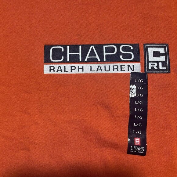 NWT Chaps Ralph Lauren Orange Sweatshirt - Men Size Large - Picture 4 of 15